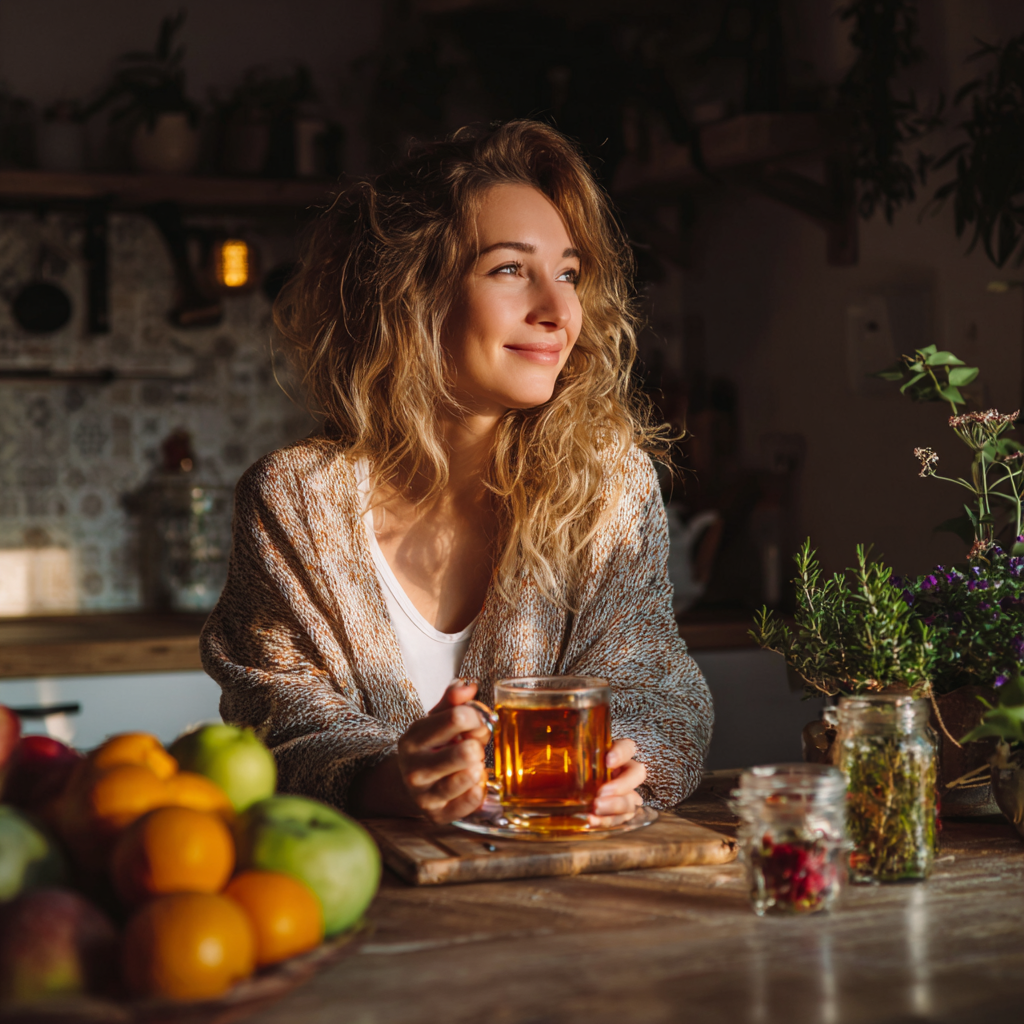 Smiling Slovak adults of various ages enjoying healthy meals together, representing mindful eating and nutritional wellness