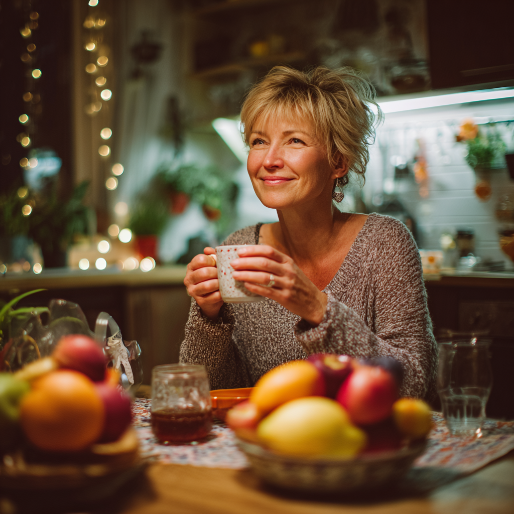 Slovak adults preparing nutritious meals in a bright kitchen, focusing on fresh ingredients and mindful food preparation